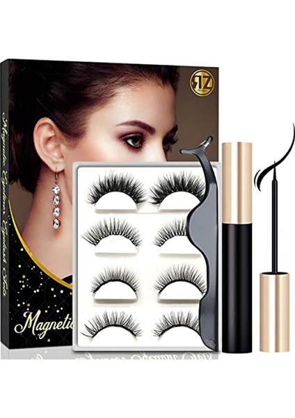 5’li Manyetik Takma Kirpik ve Eyeliner Seti – Yapıştırıcısız Kirpik , Doğal Görünüm Kirpik , Suya Dayanıklı Eyeliner , Gün Boyu Kalıcı Eyeliner , Kolay Kullanım Kirpik !