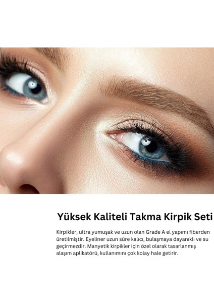 5’li Manyetik Takma Kirpik ve Eyeliner Seti – Yapıştırıcısız Kirpik , Doğal Görünüm Kirpik , Suya Dayanıklı Eyeliner , Gün Boyu Kalıcı Eyeliner , Kolay Kullanım Kirpik !