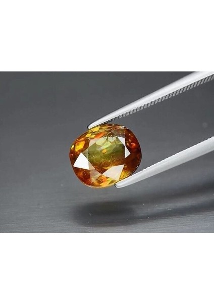 2.90 Ct 8.8x7.5 mm Cushion Natural Greenish Yellow Sphene, Adamantine Luster