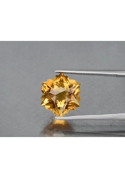 6.30 Ct 11.8x11.8 mm Vs Snowflake Natural Yellow Quartz, Brazil
