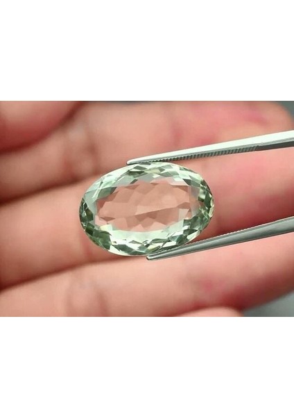 12.84 Ct 19.2x13 mm Vs Oval Natural Green Quartz, Brazil