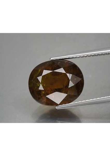 8.72 Ct 13.2x10.8 mm Oval Natural Greenish Yellow Grossular Garnet, Africa