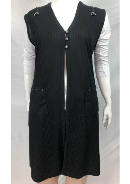 Üç Düğmeli Uzun Yelek