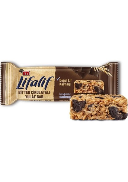 Lifalif Bitter Çikolatalı Yulaf Bar 35 gr x 16 Adet