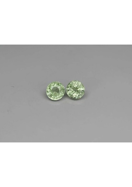 1.06 Ct T.w Pair 2pcs- Round Natural Green Tsavorite Garnet Gemstone, Tanzania