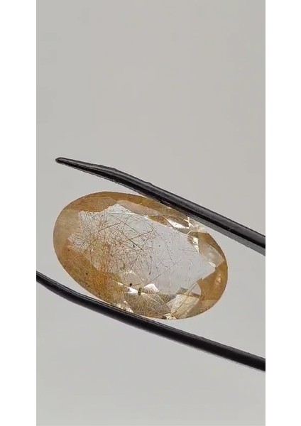 25.65 Ct 28.1x17.5 mm Oval Natural Golden Rutilated Quartz-Faceted