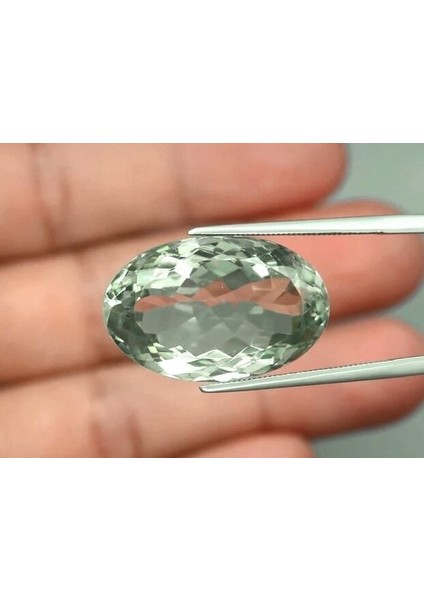 18.16 Ct 22.2x14 mm Vs Oval Natural Green Quartz, Brazil