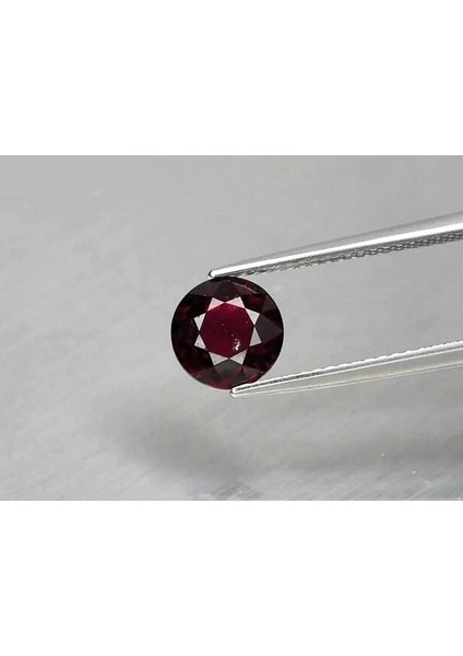 1.95 Ct 7.3 mm Round Natural Deep Reddish Purple Rhodolite Garnet, Madagascar