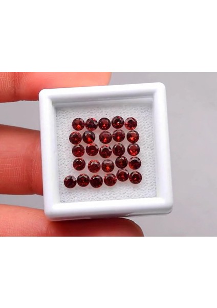 3.95 Ct T.w 26PCS Lot 3 mm Vs-If Round Brilliant Natural Pinkish Orange Garnet