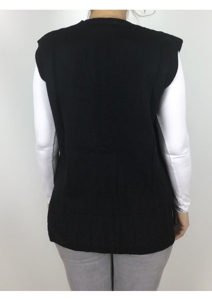 Önü Düğmeli Cepli Yünlü Kısa Anne Yelek fırsatları