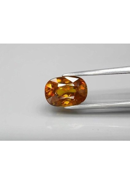 2.35 Ct 8.8x6.2 mm Oval Natural Greenish Yellow Sphene, Adamantine Luster