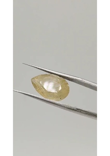 5.25 Ct 14.7x9.6 mm Pear Natural Golden Rutilated Quartz