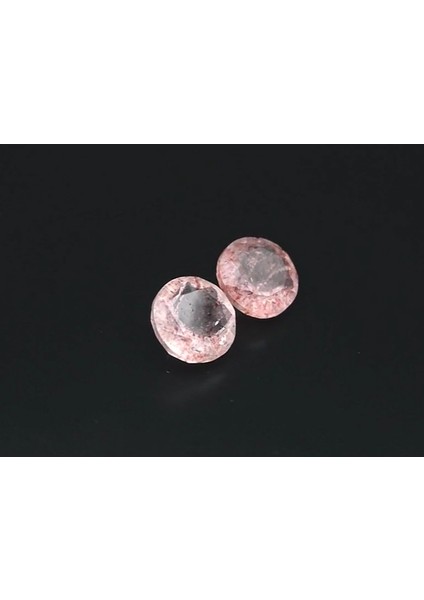 Pair 2PCS/2.37 Ct T.w Round Natural Pink Strawberry Quartz, Madagascar