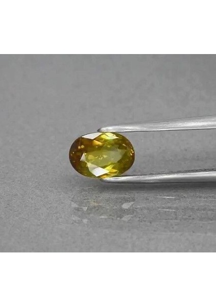 0.94 Ct 7x5 mm Vs Oval Natural Yellowish Green Sphene, Adamantine Luster