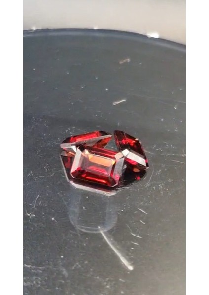 6.02 Ct 3pcs 8x6 mm Octagon Natural Red Garnet Mozambique
