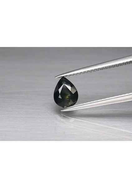 1.08 Ct 7.2x5.6 mm Pear Bluish Green Sapphire Australia, Heated