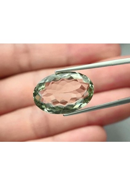 11.50 Ct 20x13.4 mm Vs Oval Natural Green Quartz, Brazil