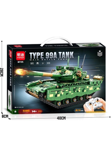 2.4g Uzaktan Kumanda 99A Tank Yapım Oyuncakları Çocuk Yapım Oyuncakları Hediyeler Model Yapım Seti 595 Parça (Yurt Dışından)