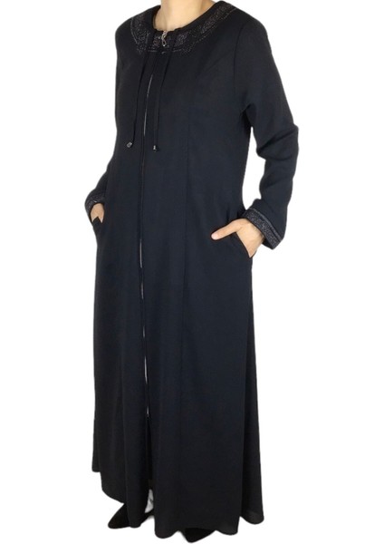 Kadın Petek Kumaş Yakası Ipli Cepli Göğüs Kulplu Büyük Beden Ferace fiyatları