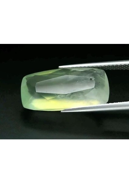 7.68 Ct 18.6x9.7 mm Cushion Natural Green Prehnite, Africa
