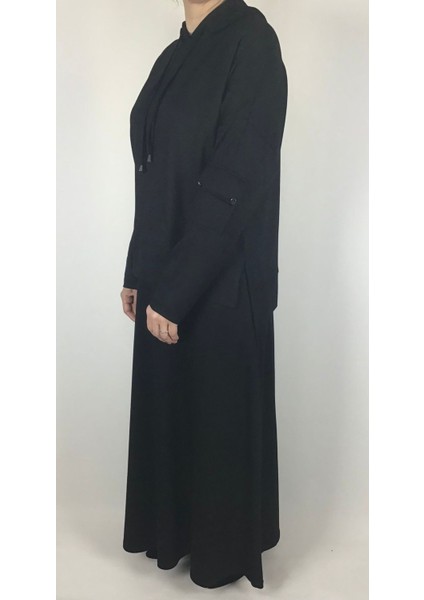 Kadın Kristal Iki Iplik Tunik Arkadı Uzun Önü Kısa Kapşonlu Etek Beli Lastikli Etek Volanlı Takım fiyatları