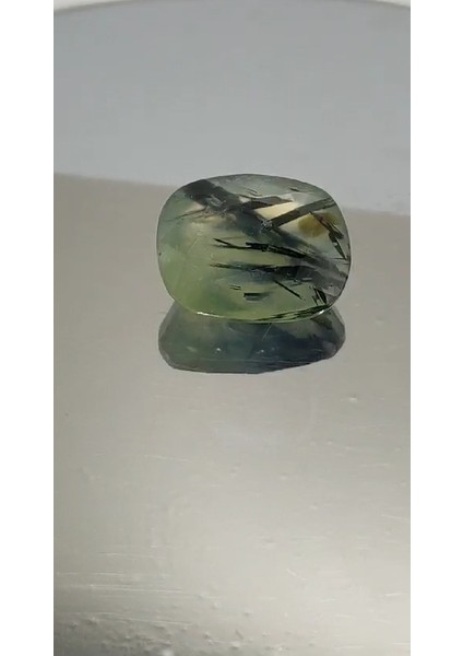 9.28 Ct.RAVISHING Color Natural Black Rutilated Green Prehnite Africa