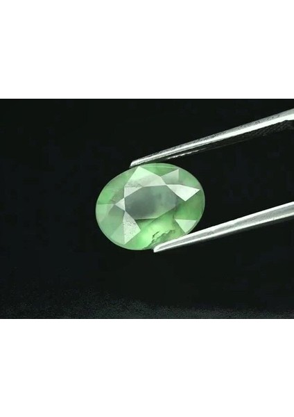 5.31 Ct 12.7x10.2 mm Oval Natural Green Prehnite, Africa