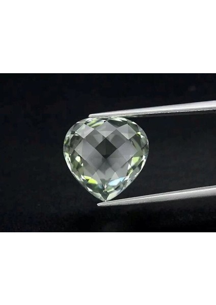 5.70 Ct 12.5x12.3 mm Vvs Heart Natural Green Amethyst, Brazil