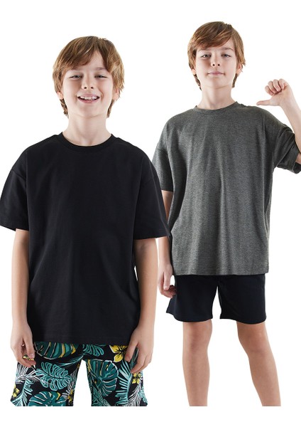 Erkek Çocuk Basic Oversize 2'li T-Shirt Takım