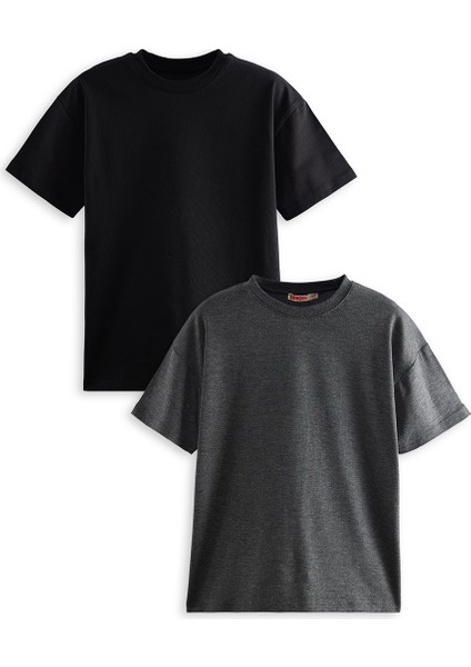 Erkek Çocuk Basic Oversize 2'li T-Shirt Takım