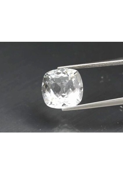 4.58 Ct 10.6x10.5 mm Cushion Natural Unheated Very Light Blue Aquamarine, Brazil