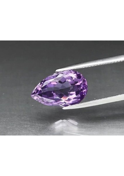 7.34 Ct 15.8x10 mm Vs Pear Natural Unheated Purple Amethyst, Brazil