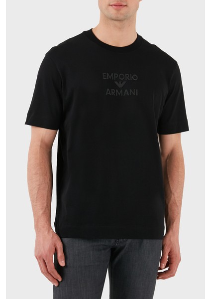 Logo Baskılı Pamuklu Regular Fit Bisiklet Yaka T Shirt Erkek T SHİRT EM000780 AF12926 UC001