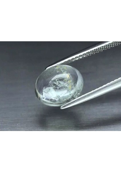 3.35 Ct 10.2x8.5 mm Oval Cab Natural Unheated Light Greenish Blue Aquamarine