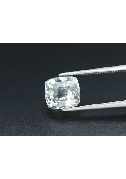 4.35 Ct 10.5x9.8 mm Cushion Natural Green Amethyst, Brazil