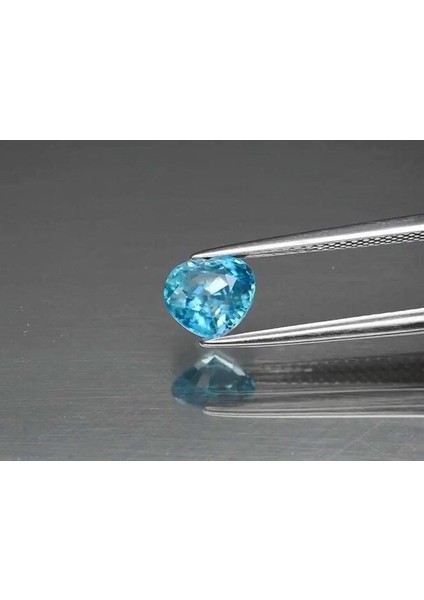 1.69 Ct 6.7x6.2 mm Vs Heart Natural Gentle Heat Blue Zircon, Cambodia