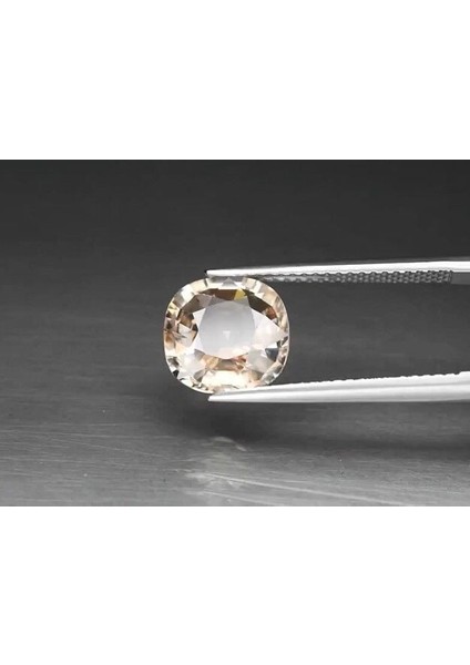 4.08 Ct 9x9 mm Vs Cushion Natural Light Champagne Zircon Gentle Heat Cambodia