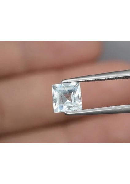 1.02 Ct 5.5 mm Square Natural Light Blue Aquamarine Unheated Brazil