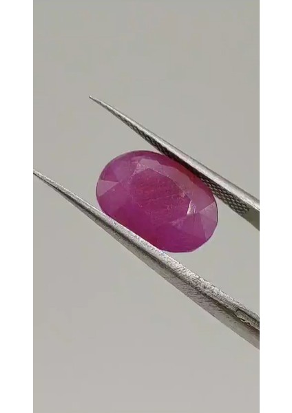 6.55 Ct 12.6x9 mm Oval Natural Ruby ( Heated Glass Filling)