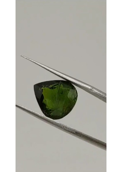 7.70 Ct 13.2x11.9 mm Pear Natural Green Tourmaline