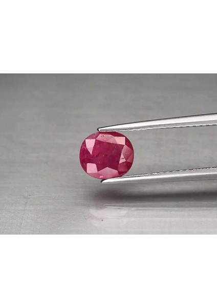 1.30 Ct 7x6.2 mm Oval Purplish Red Ruby Unheated Tanzania