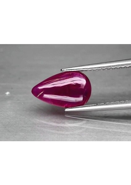 1.81 Ct 10.7x6.7 mm Pear Cabochon Red Ruby, Africa *heated