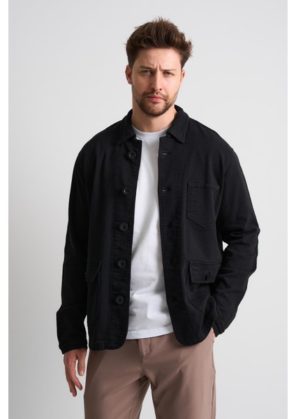 Alexandergardı Düğmeli Cep Detaylı Erkek Denim Ceket (EC-J53-01)