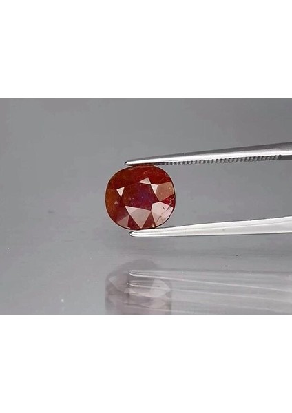 3.36 ct 8.5X8 mm Cushion Unheated Purplish Red Ruby Gemstone, Madagascar