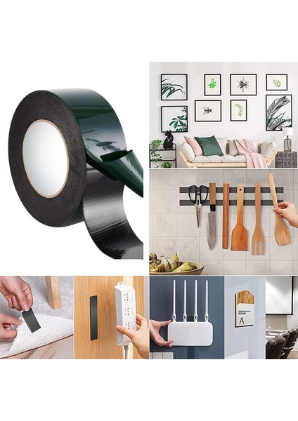 Çift Taraflı Köpük Sünger Bant Eva Montaj Bandı Siyah 50 mm x 10 Metre Etil Vinil Asetat 1 Adet modelleri