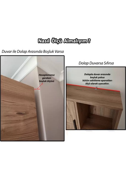 Deprem Güvenliği Dolap Sabitleme Seti 16X52X100 mm - Mobilya Gardırop Eşya Duvara Sabitleyici Aparatı 4 Adet fırsatları