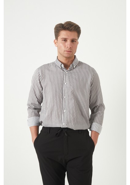 Erkek Çizgili Uzun Kol Gömlek Slimfit modelleri