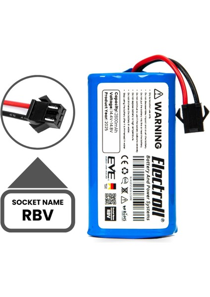 Coredy R3500 Uyumlu Batarya (Yüksek Kapasite) 2800MAH Pil Akıllı Robot Süpürge Bataryası
