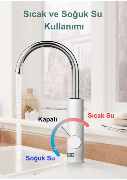 Elektrikli Sıcak Su Musluğu Termal Musluk Ani Su Isıtıcı Musluk (Alttan Girişli) modelleri