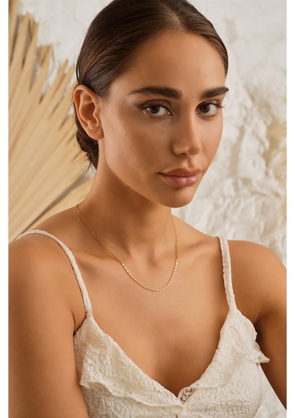 14 Ayar Altın Ataç Zincir Kolye 1,5 mm Kalınlık modelleri